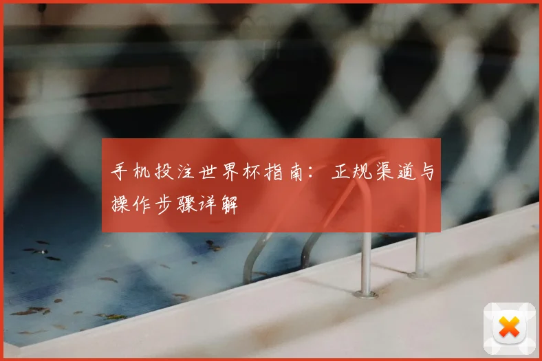 手机投注世界杯指南：正规渠道与操作步骤详解
